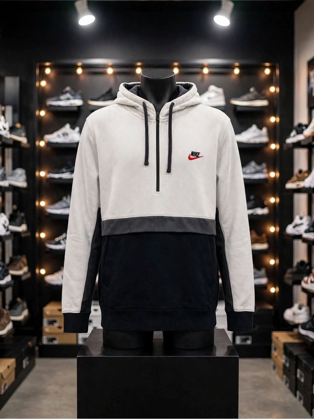 Vintage Nike Sportswear Club Fleece 1/2 Zip Pullover Hoodie
